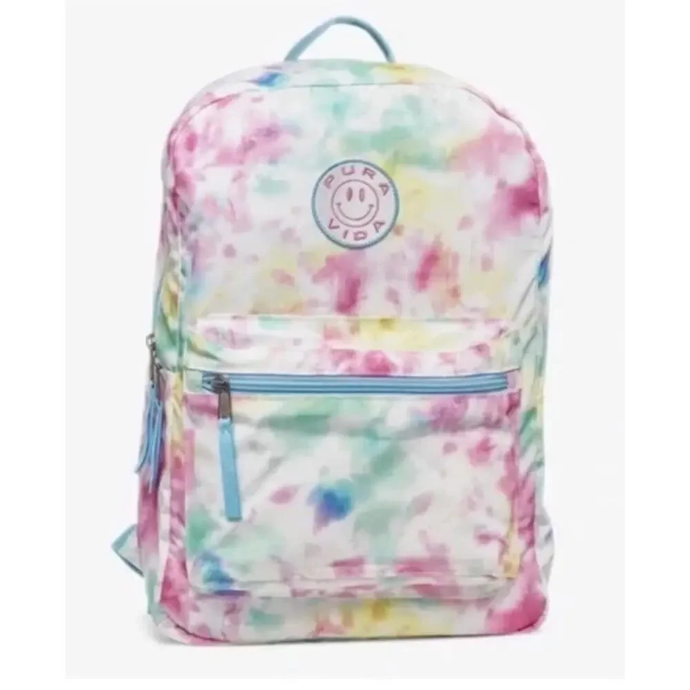 NEW PURA VIDA TIE-DYE CLASSIC Pink Blue Yellow White BACKPACK